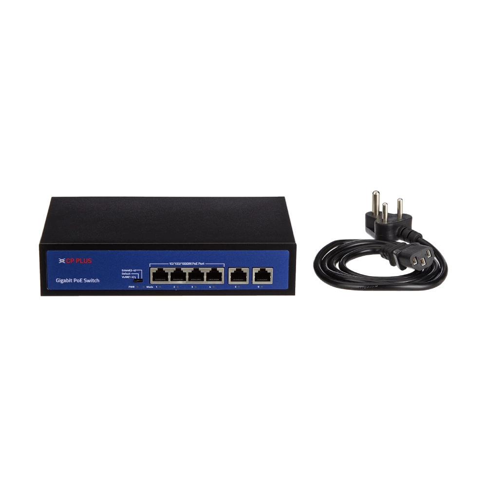 CP-Plus Poe Switch 4 Port (4 GE + 2 GE Port) CP-DNW-GPU4G2-48C view 3